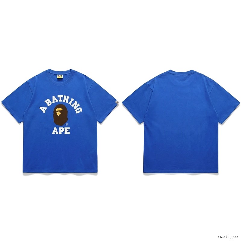 Bape Ape Head Simple Style Blue T-shirt