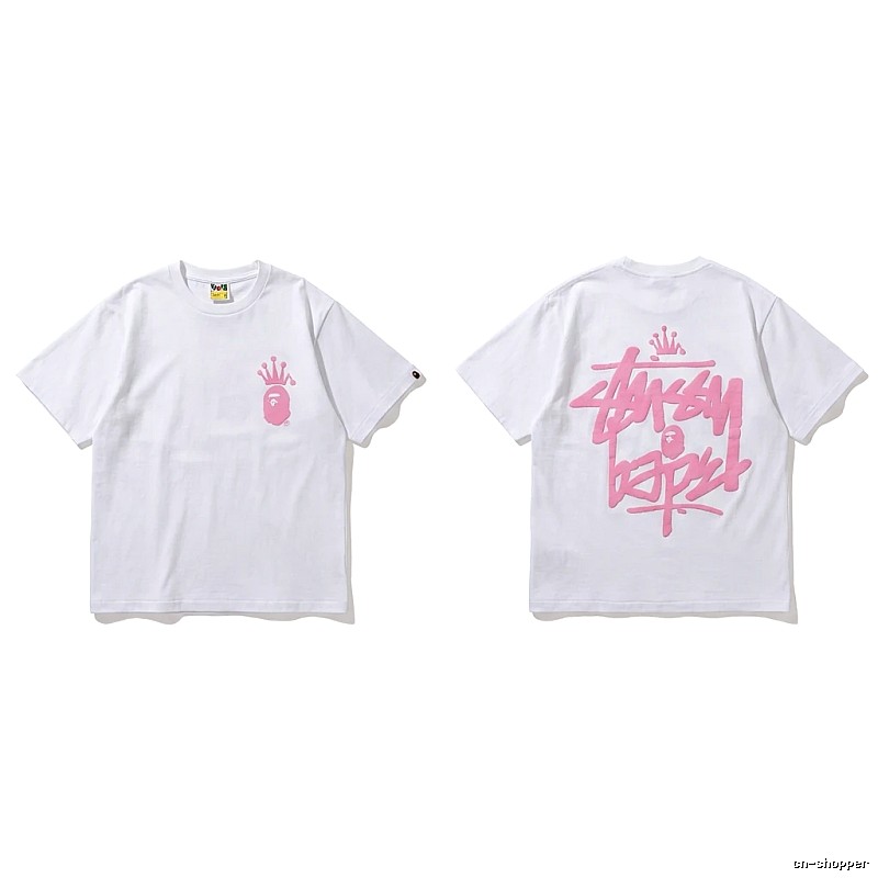 Bape Crown Graffiti Style White T-shirt