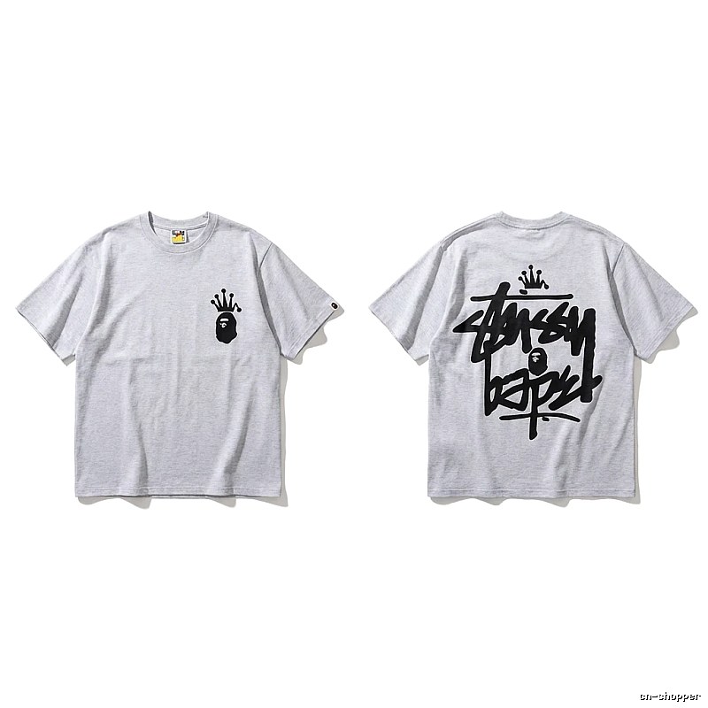 Bape Crown Trendy and Cool Style White T-shirt
