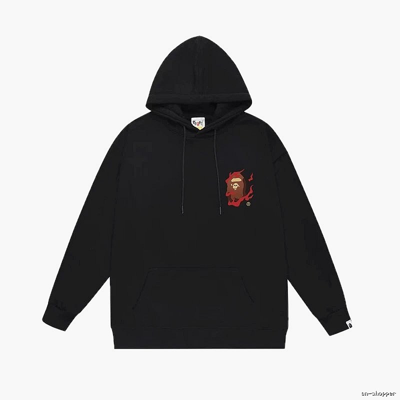 Bape Flame Wind Black Hoodie