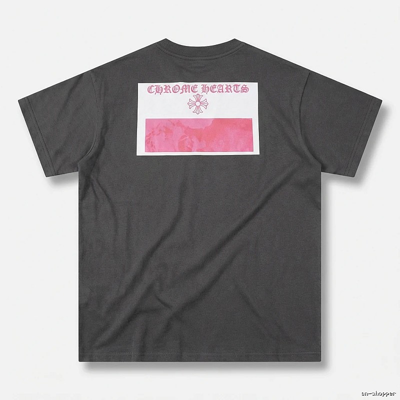 Black T-shirt with Chrome Hearts print style