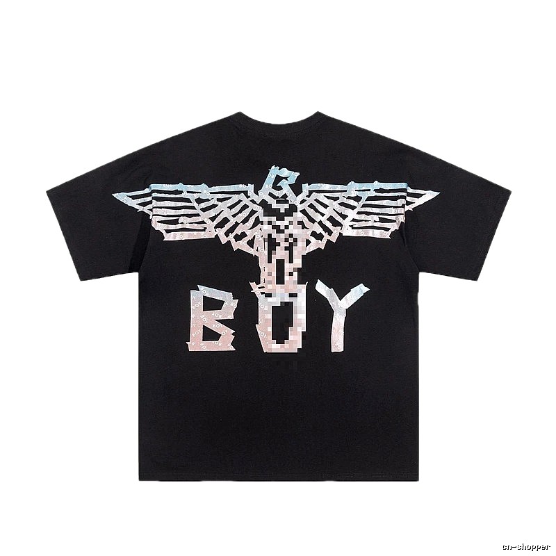 BOY Eagle Print Street Style Black Short Sleeve T-shirt