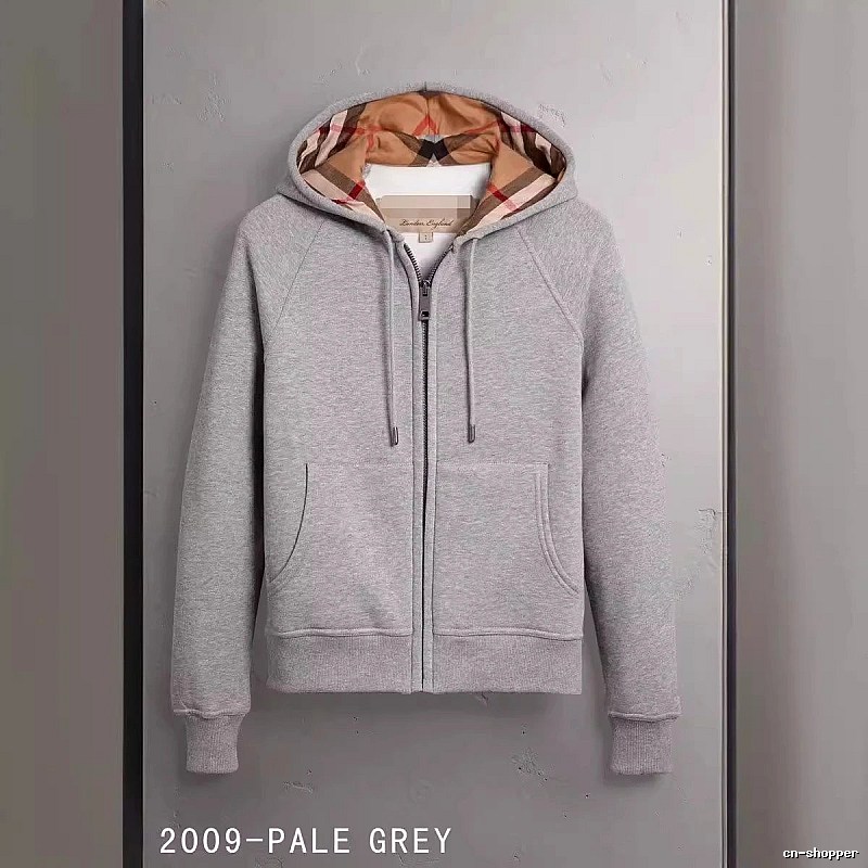 Burberry Casual Zip hoodie Gray Zip Check for Streetwear Looks