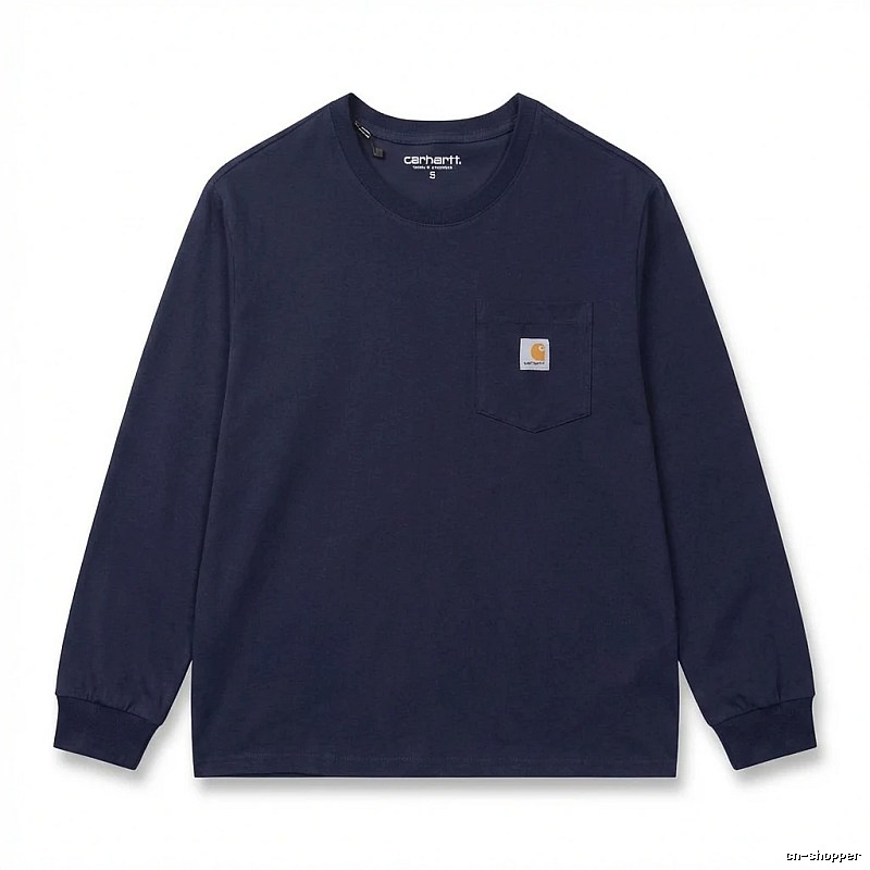 Carhartt basic simple navy long-sleeve