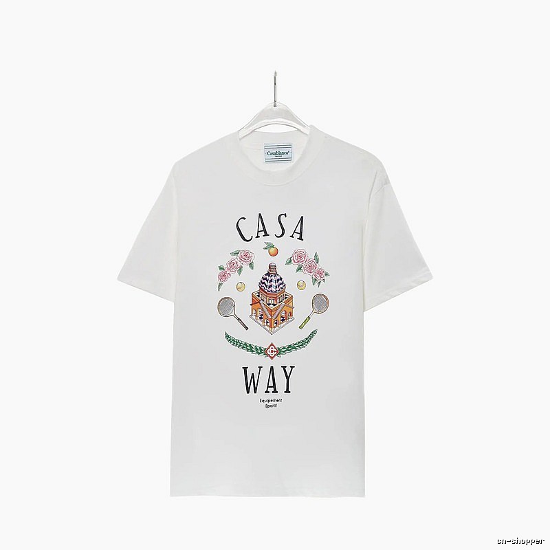 Casablanca printed casual white T-shirt