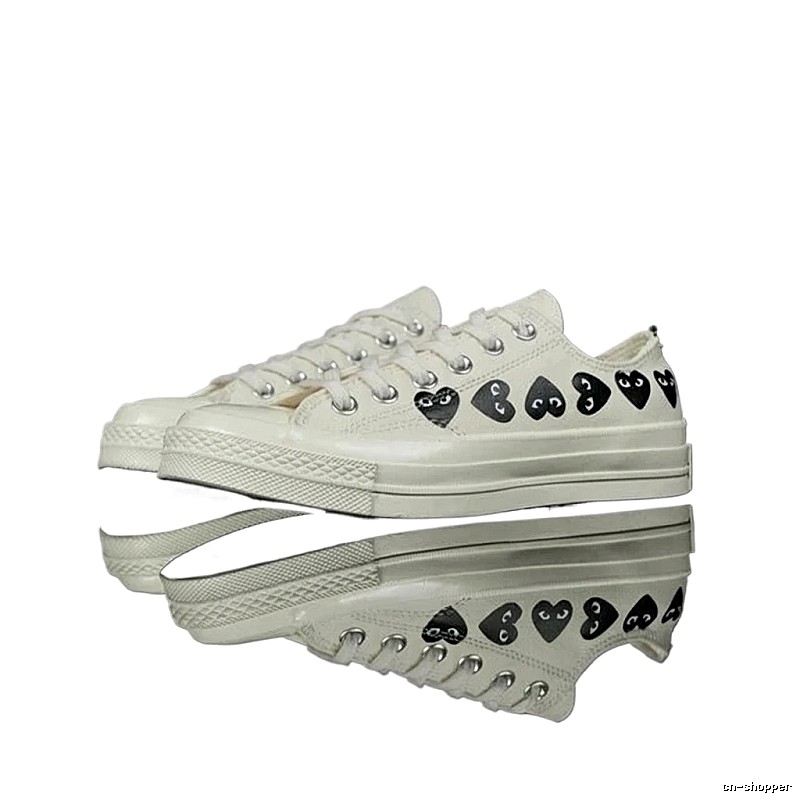CDG Love Minimalist Style White Shoes
