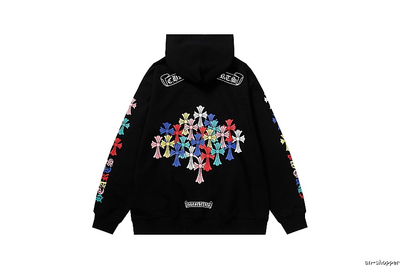 Chrome Hearts Compact Cross graphic hoodie Black Blue Cross for Sport-Inspired Styling
