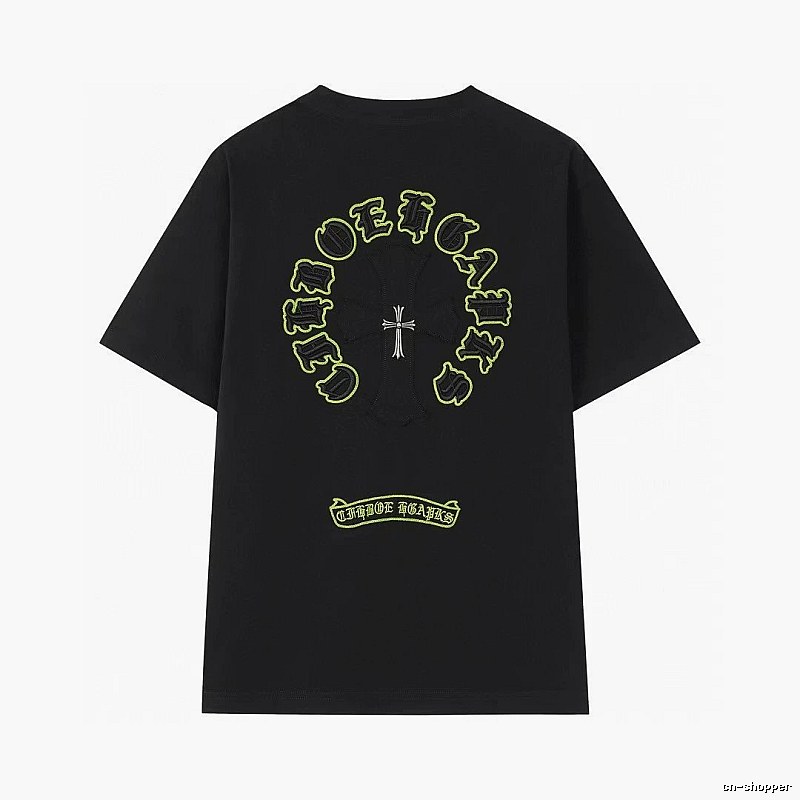 Chrome Hearts Cross Embroidered Street Style Black T-Shirt
