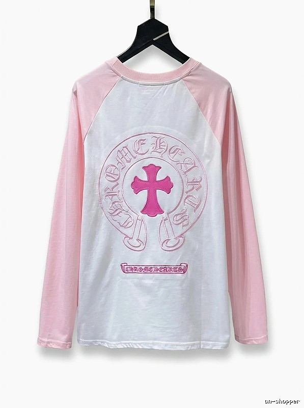 Chrome Hearts Cross Flower Pink Long-Sleeve Shirt