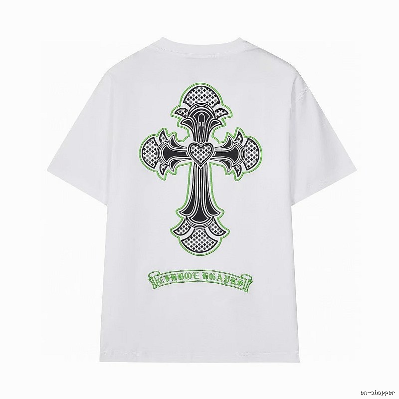 Chrome Hearts Cross Print Street Style White T-Shirt