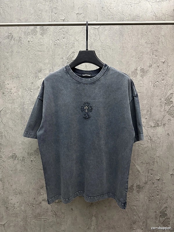 Chrome Hearts Cross Retro Style Gray T-shirt