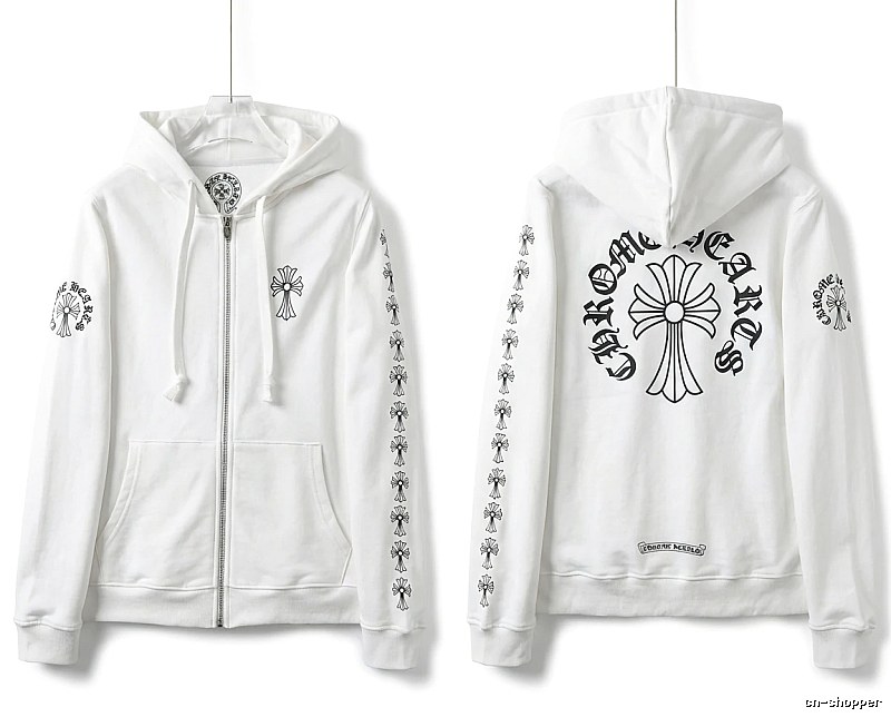 Chrome Hearts Cross Trendy White Hoodie