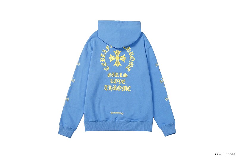 Chrome Hearts Daily Cross graphic hoodie Black Blue Cross with Visual Detail