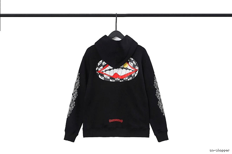 Chrome Hearts Easy Match Cross graphic hoodie Black Blue Cross for Leisure Wear