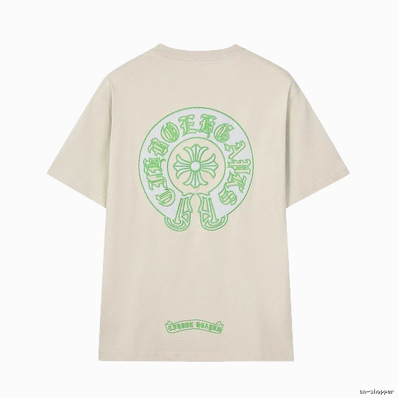 Chrome Hearts Embroidered Street Style Beige Short-sleeve T-shirt