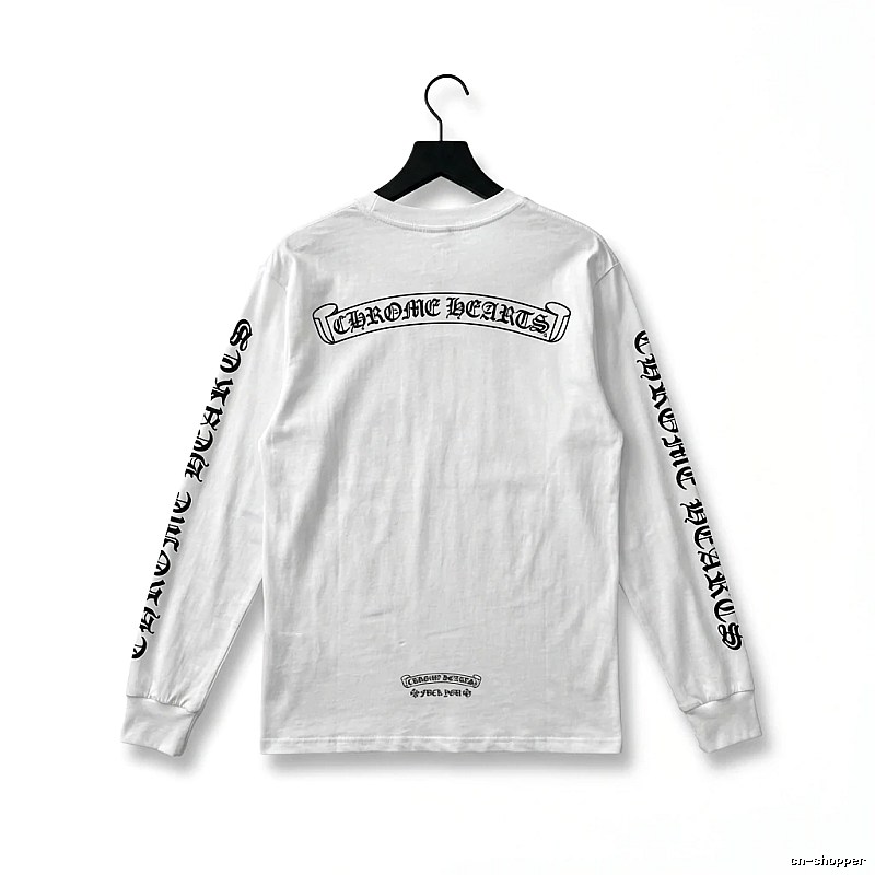 Chrome Hearts Gothic Style White Long-sleeved Shirt