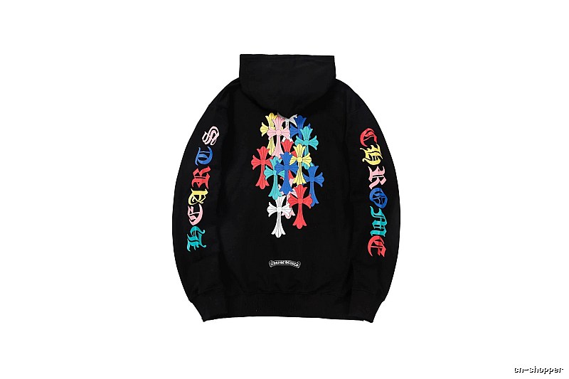 Chrome Hearts Lightweight Cross graphic hoodie Black Blue Cross for Trend Styling