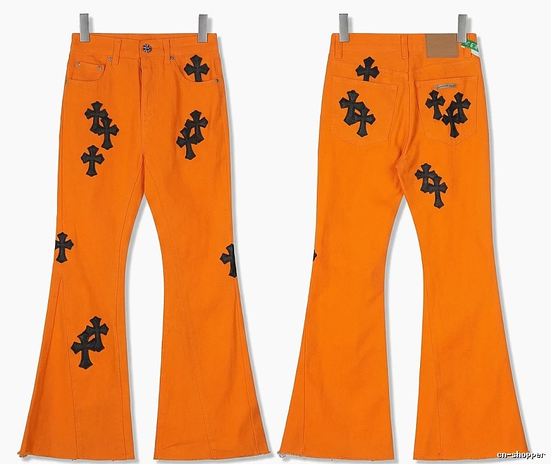 Chrome Hearts Orange and Black Flared Pants