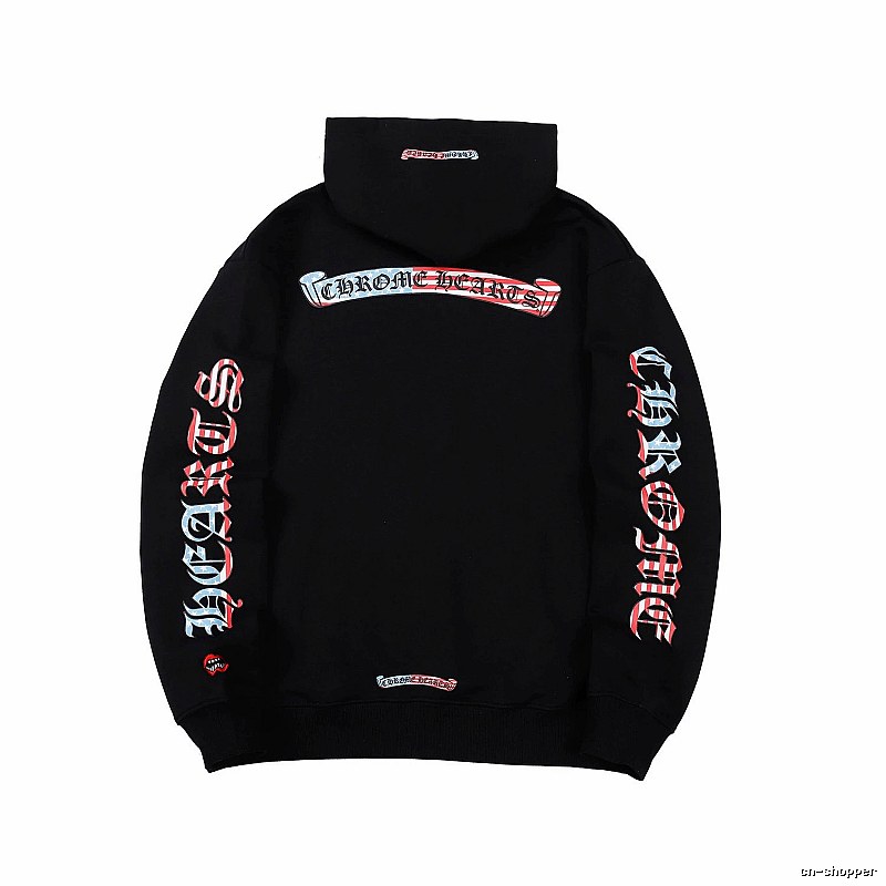 Chrome Hearts Relaxed Cross graphic hoodie Black Blue Cross with Designer-Inspired Detail