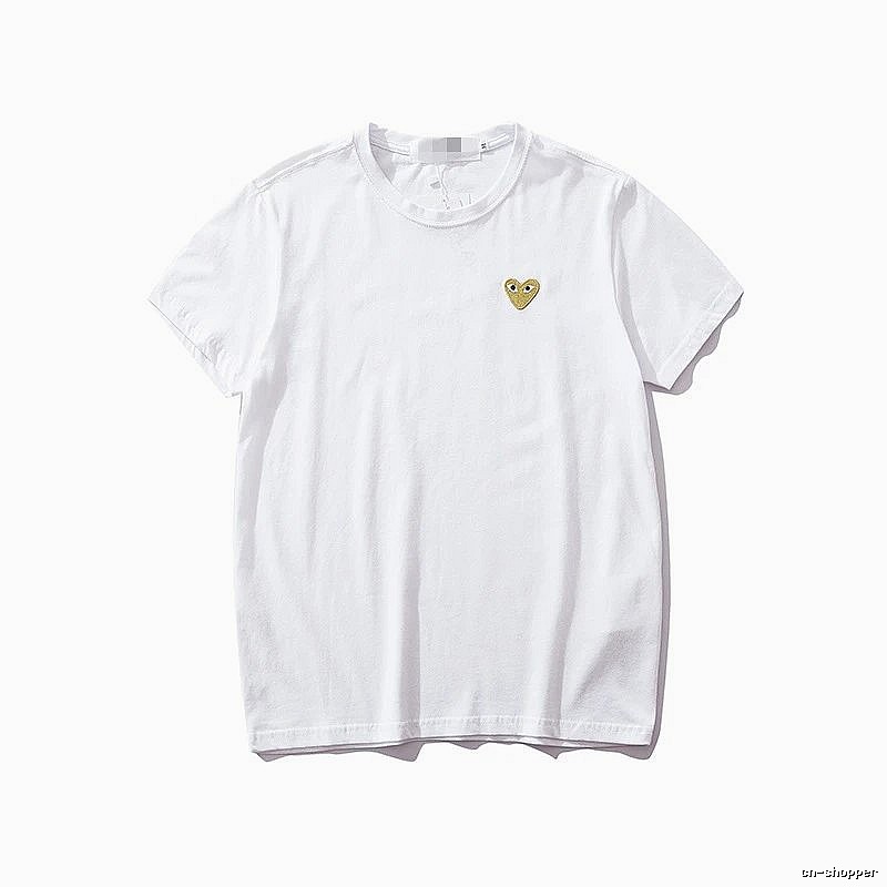 Comme des Garcons PLAY 2021-53 White Style 2153 Heart Logo T-Shirt Commuter Look