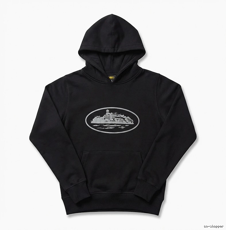 Corteiz Island Logo Minimalist Style Black Sweatshirt