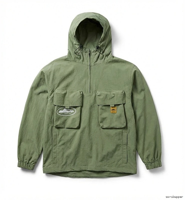 Corteiz military - style olive - green workwear jacket