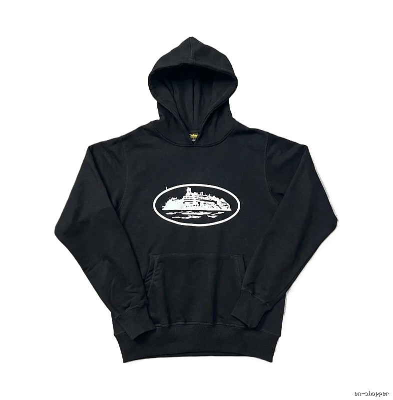 Corteiz nautical style black hoodie