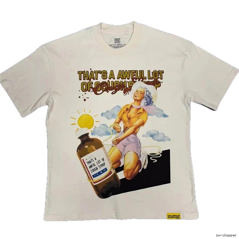 Cough Syrup Vintage Print Off-white Short-sleeve T-shirt