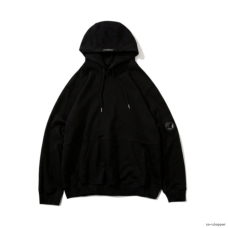C.P. COMPANY minimalist style black hoodie