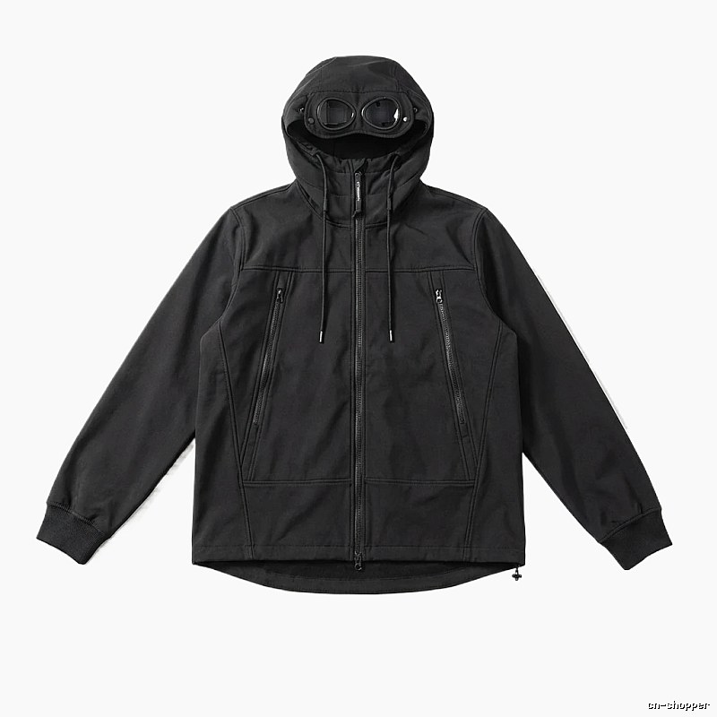 C.P. hooded simple style black coat