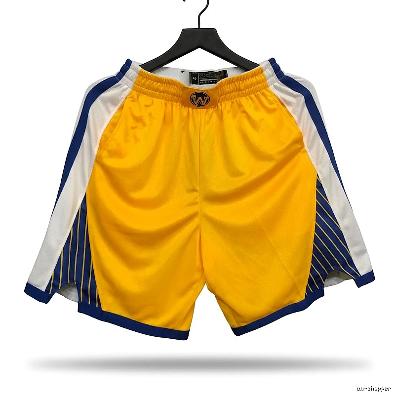 Curry's yellow basketball shorts of the Warriors team.