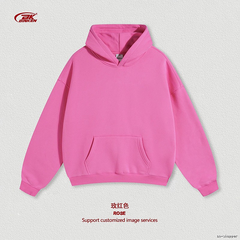 Daily Pullover hoodie Navy Blank Kangaroo with Visual Detail