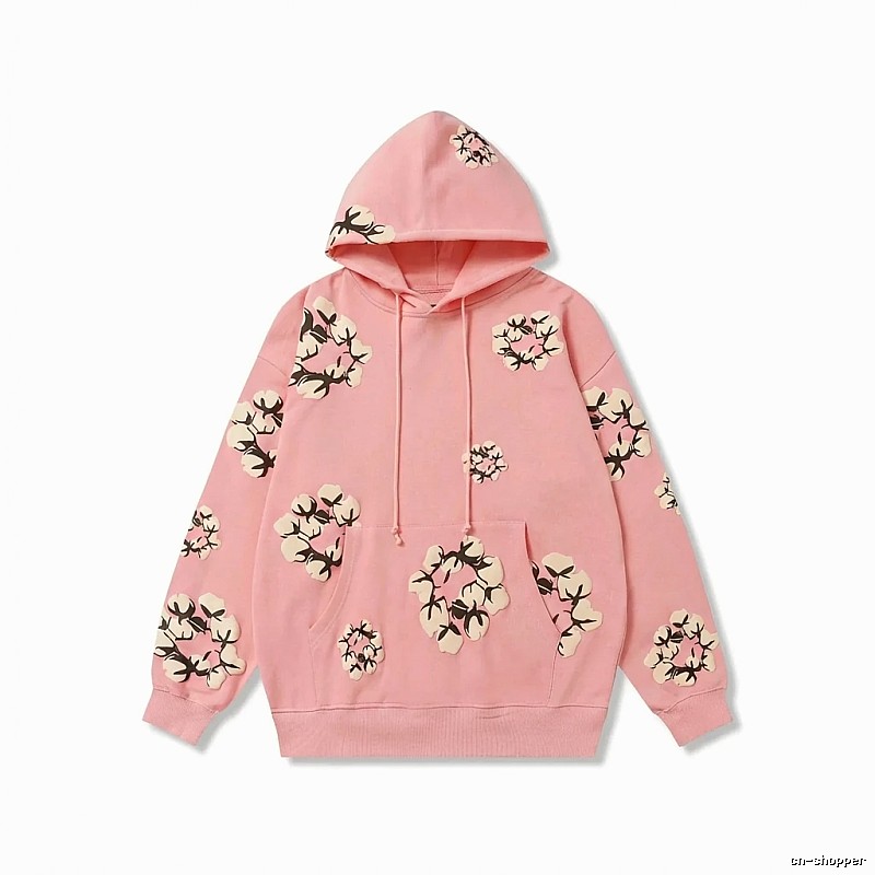 DENIM TEARS Floral Print Pink Hoodie