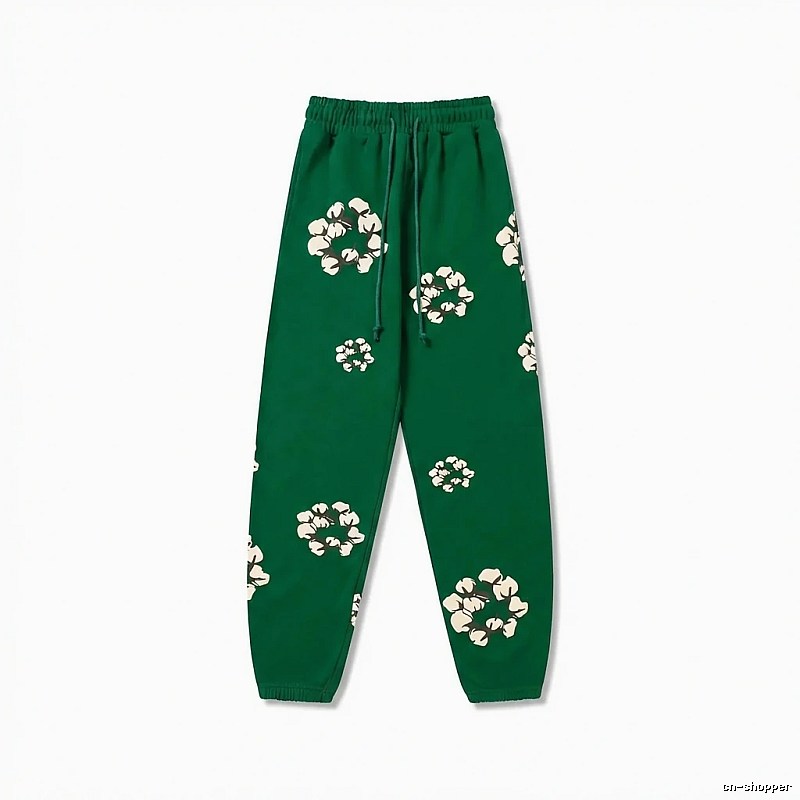 DENIM TEARS Floral Retro Green Sweatpants