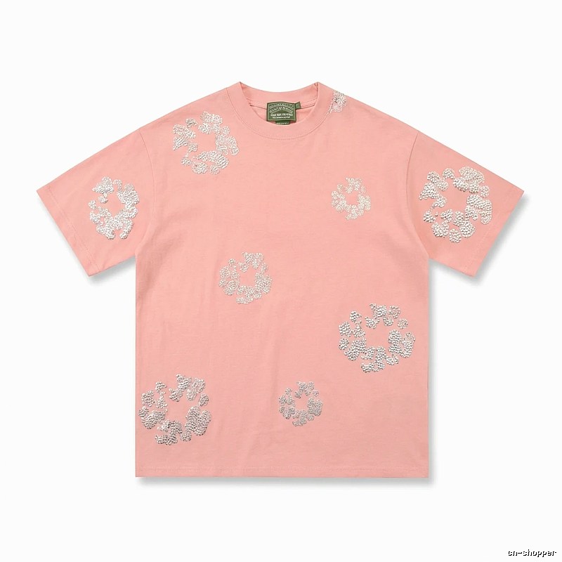 DENIM TEARS Pink Trendy Short-sleeve