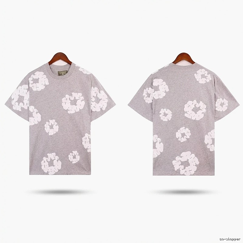 DENIM TEARS Printed Casual Grey T-shirt