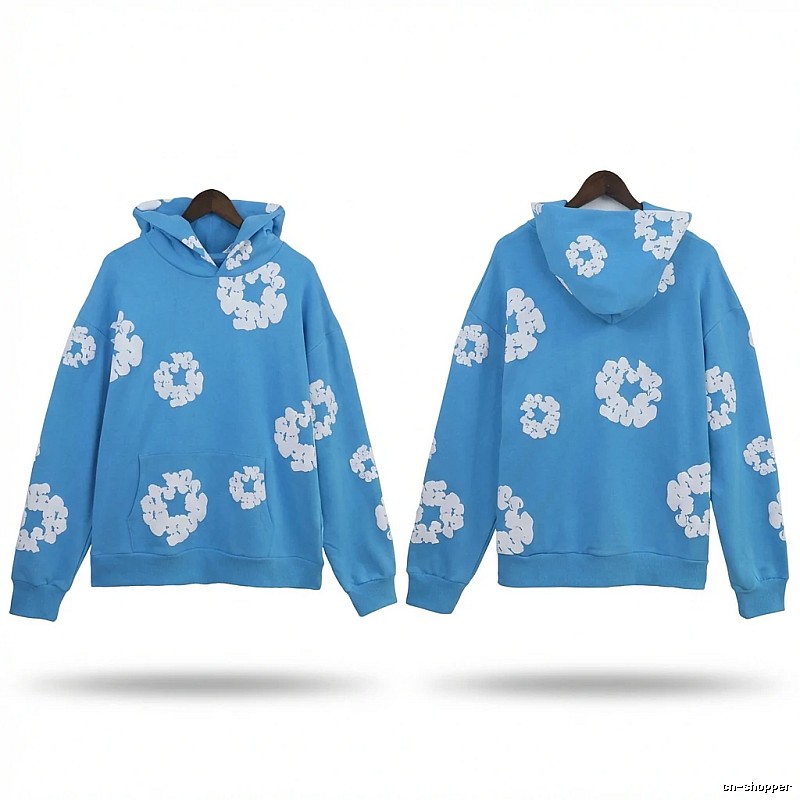 DENIM TEARS Printed Casual Style Blue Sweatshirt