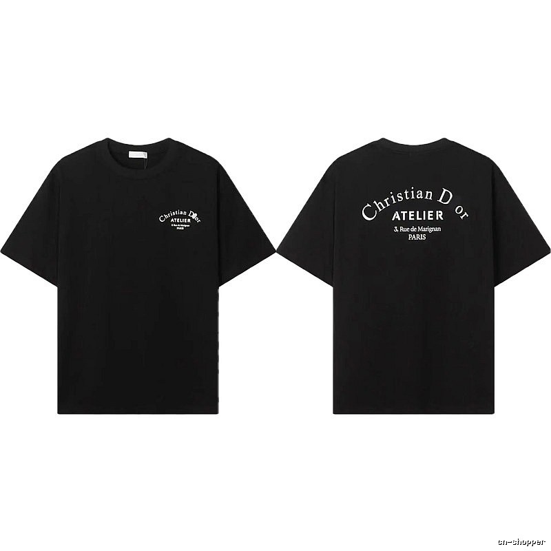 Dior ATELIER Minimalist Style Black Short-Sleeve T-Shirt