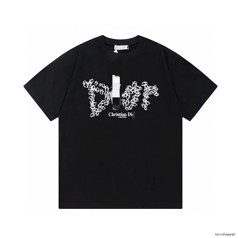 Dior Combined Print Trendy Black Short-sleeve T-Shirt