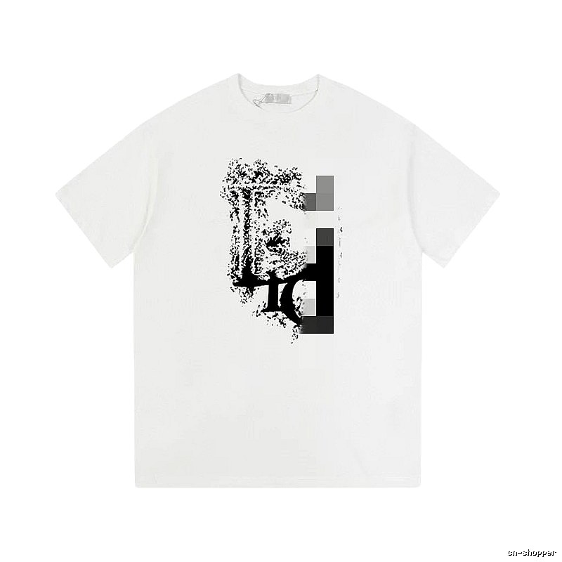 Dior Distressed Print Street Style White T-Shirt