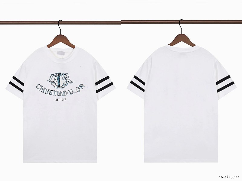 Dior Embroidered Collection Vintage Style White Short-sleeve T-shirt