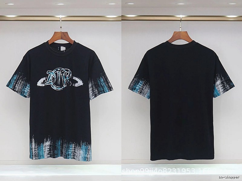 Dior Graffiti Cool Trendy Black Short-sleeve T-shirt