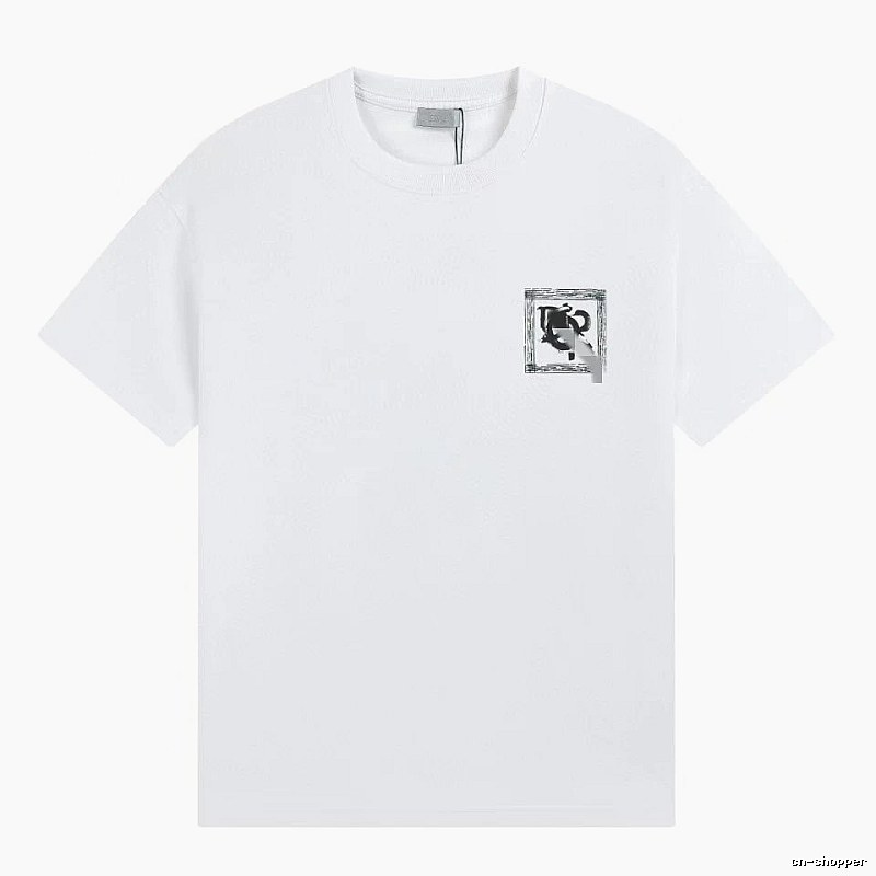 Dior Graffiti Print Minimalist Style White Short-sleeve T-shirt