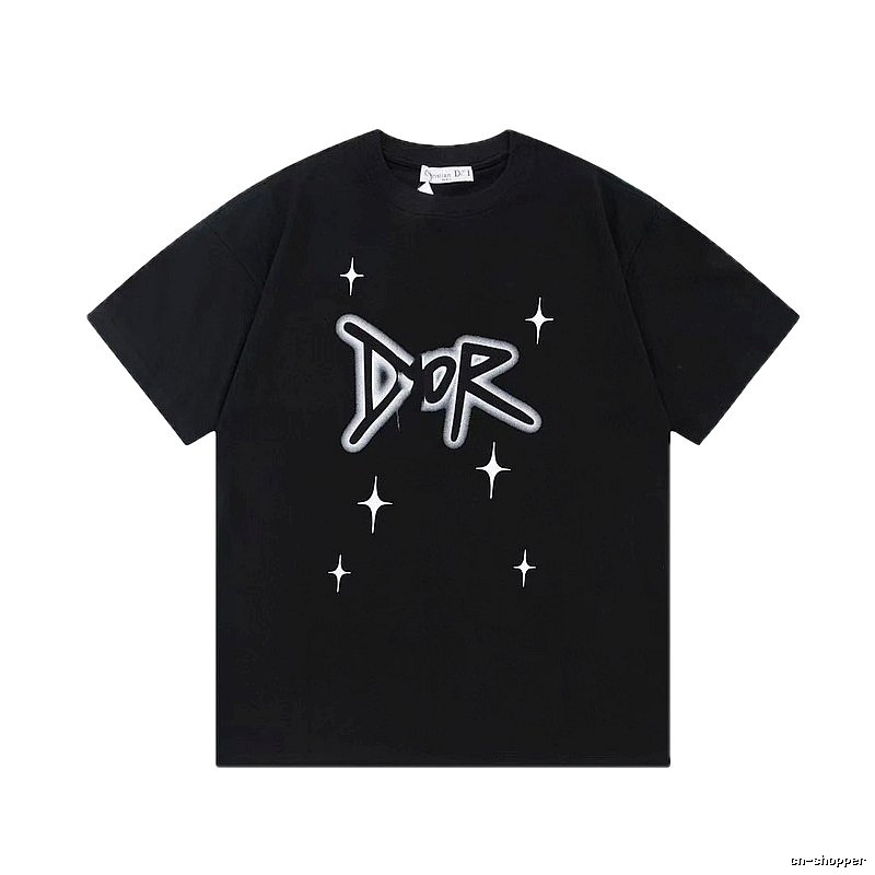 Dior Graffiti Star Street Style Black Short-sleeve T-shirt