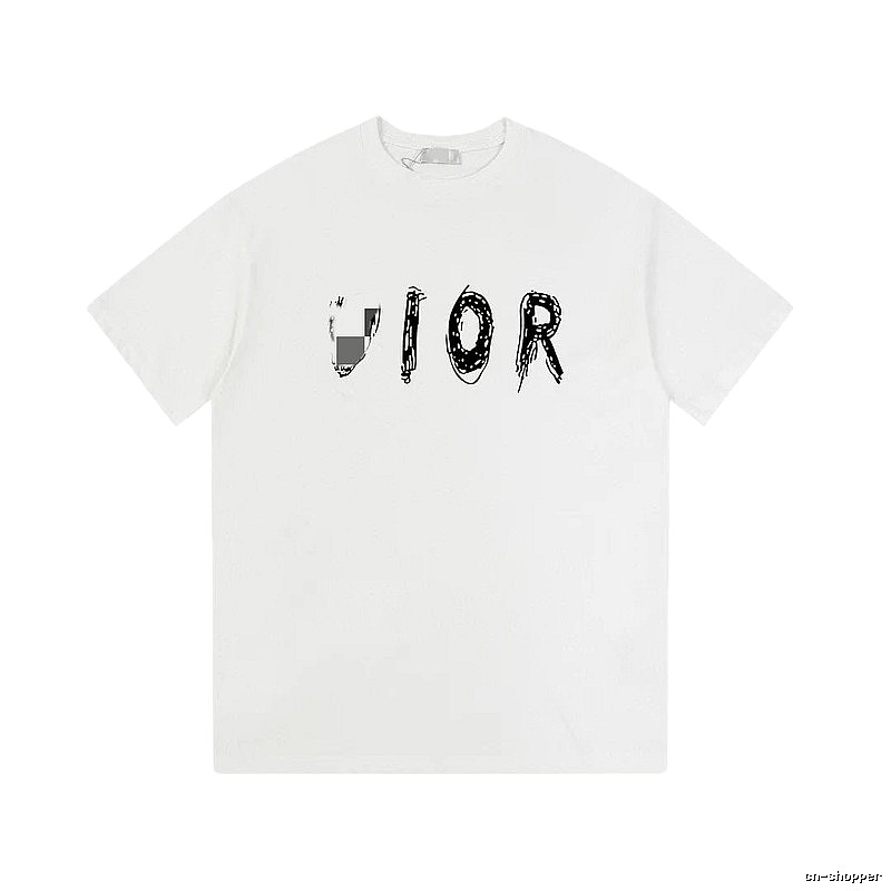 Dior Graffiti Street Style White Short-sleeve T-shirt
