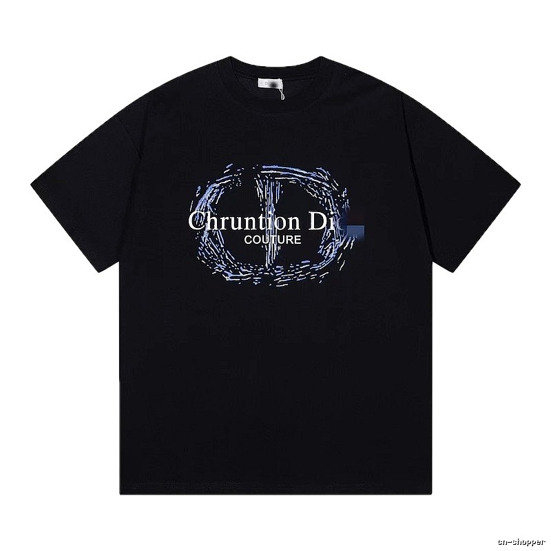 Dior Haute Couture Graffiti-style Black Short-sleeve T-shirt
