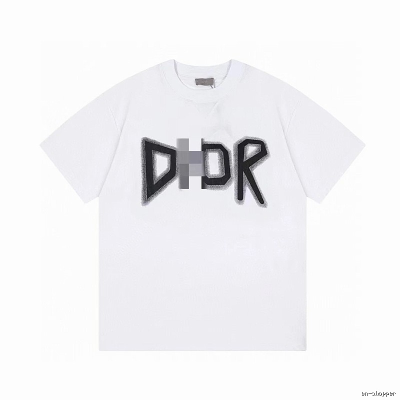 Dior Letter Print Trendy Style White T-Shirt