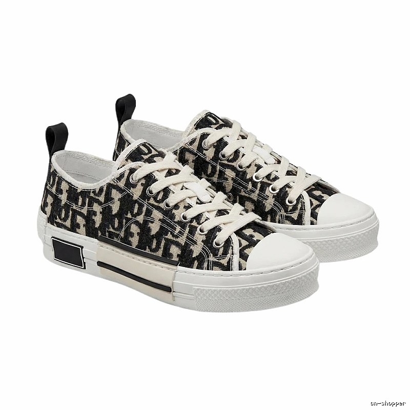 Dior monogram style black and white canvas shoes