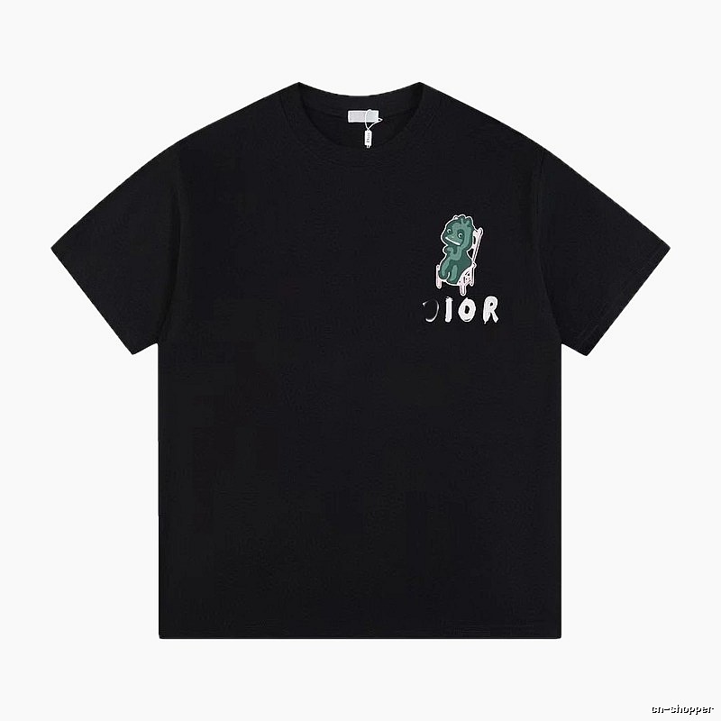 Dior Monster Print Trendy Black Short-sleeve T-shirt