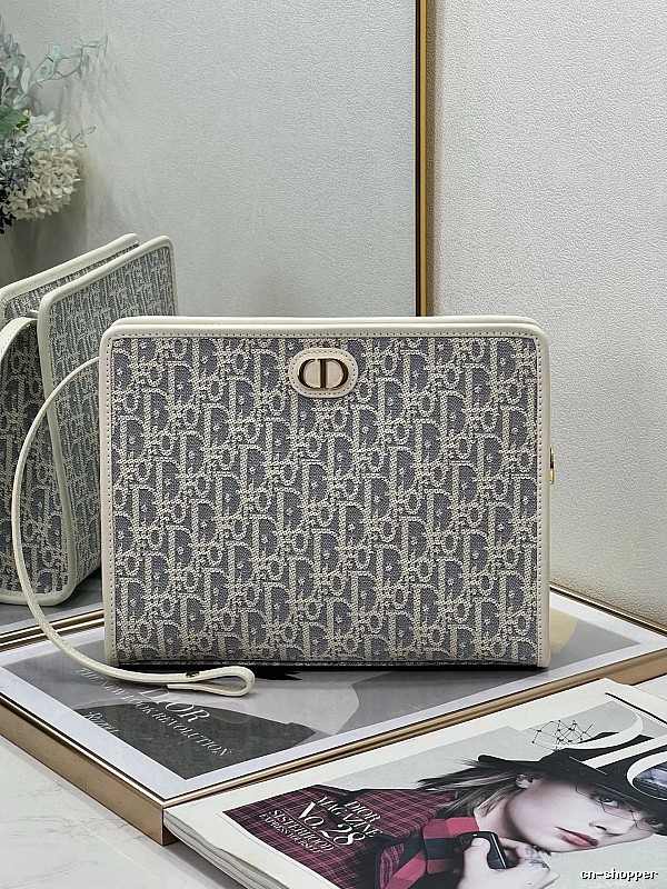 Dior Oblique clutch bag Gray Rectangular